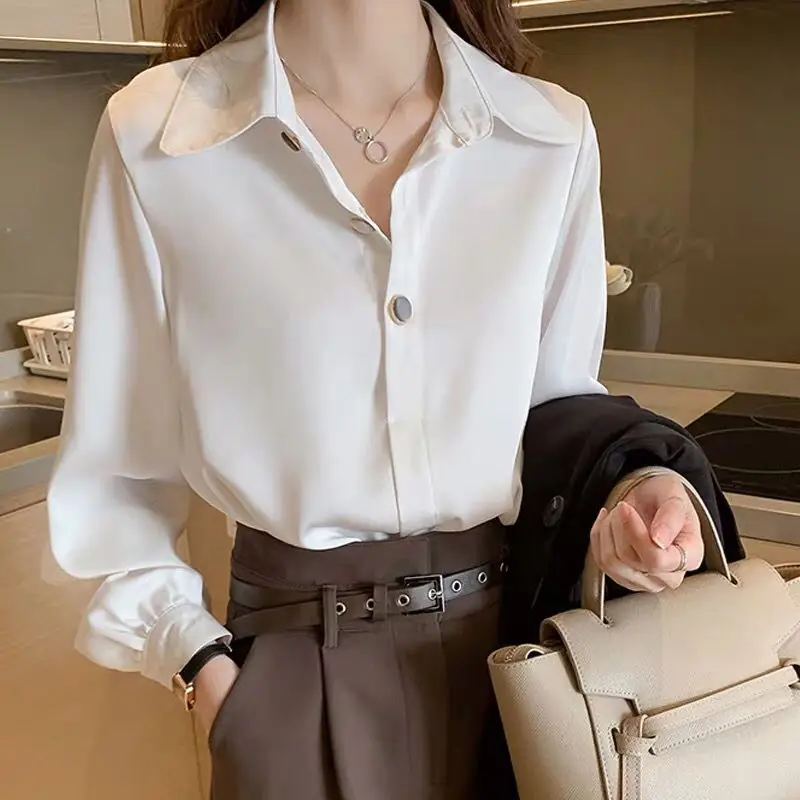 2021 Autumn New Casual Solid Female Shirts Women Chiffon Blouse Office Lady Square collar Button Plus Szie Loose Tops
2021 Autumn New Casual Solid Female Shirts Women Chiffon Blouse Office Lady Square collar Button Plus Szie Loose Tops
