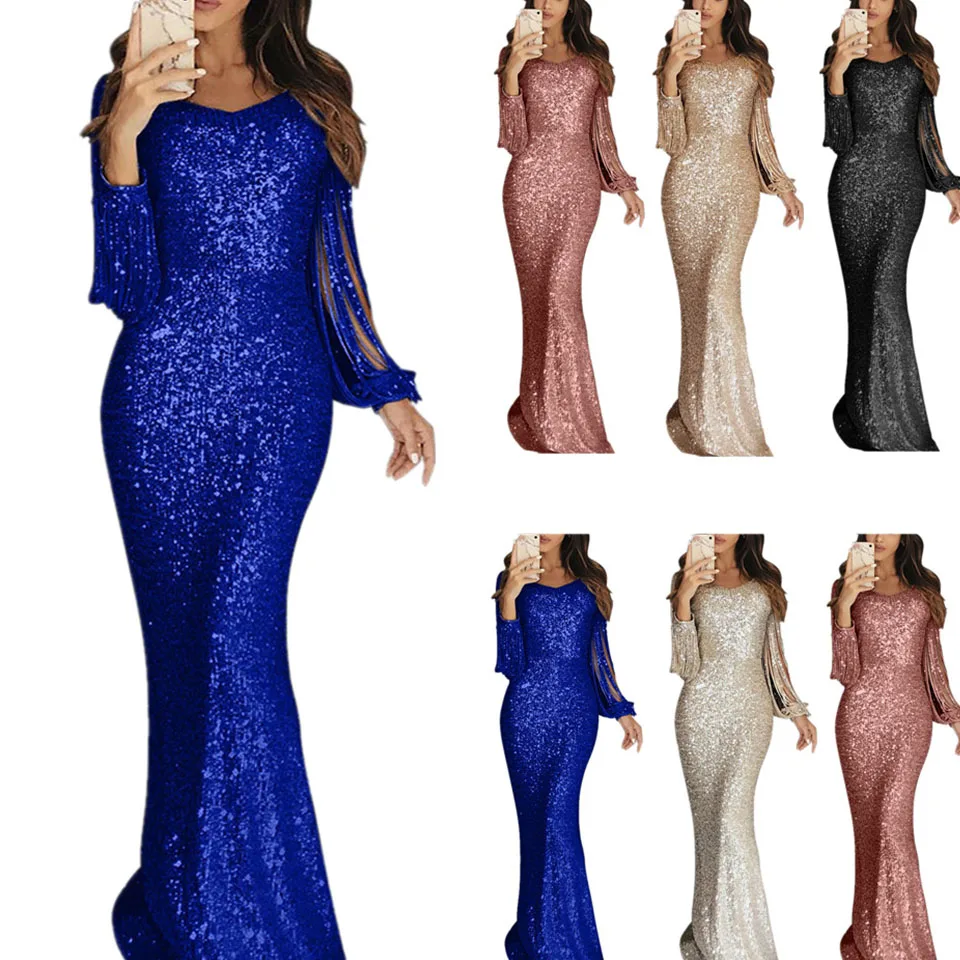 Sequin Tassel Long Sleeve Dress Fringe Sukienka Elegant Long Party Dresses Evening Robe 2021 Sexy Shiny Dress Floor Length Women
Sequin Tassel Long Sleeve Dress Fringe Sukienka Elegant Long Party Dresses Evening Robe 2021 Sexy Shiny Dress Floor Length Women