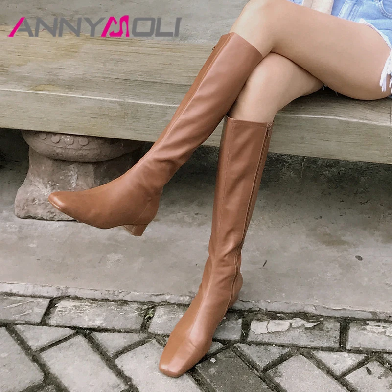 Ботинки женские ANNYMOLI, из натуральной кожи, на низком каблуке, с квадратным носком, на молнии, Осенние, бежевые, 43
Ботинки женские ANNYMOLI, из натуральной кожи, на низком каблуке, с квадратным носком, на молнии, Осенние, бежевые, 43