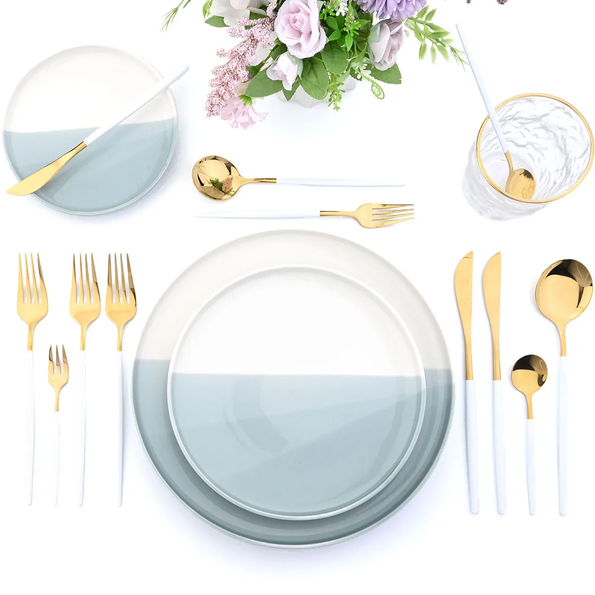 JANKNG 30Pcs Stainless Steel Cutlery Set White Gold Knife Tea Fork Spoon Table Dinnerware For Party Wedding Dinner Silverware
JANKNG 30Pcs Stainless Steel Cutlery Set White Gold Knife Tea Fork Spoon Table Dinnerware For Party Wedding Dinner Silverware