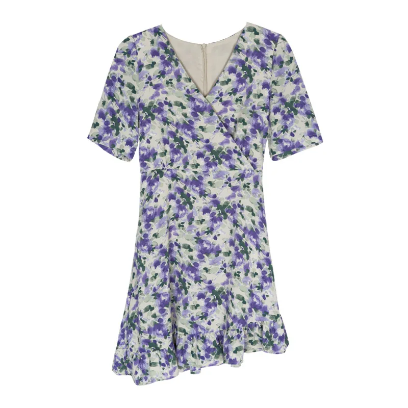 Vintage V collared shredded flower dress women 2021 summer Korean version of chic waist short-sleeved a-line y2k skirt L25340
Vintage V collared shredded flower dress women 2021 summer Korean version of chic waist short-sleeved a-line y2k skirt L25340