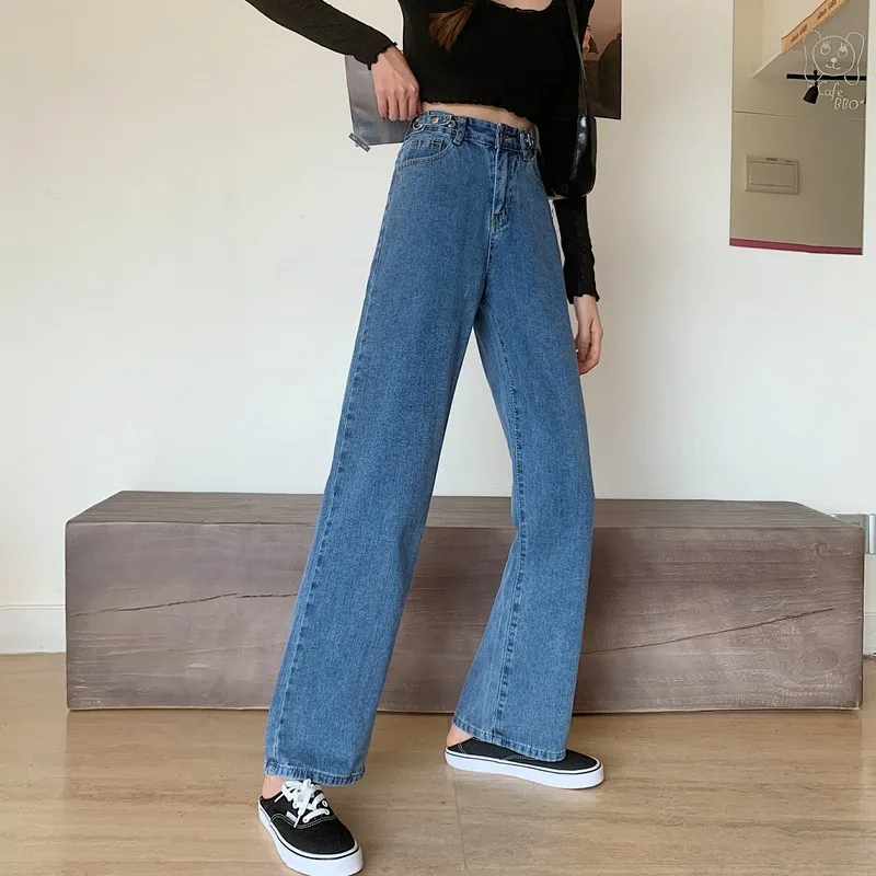 GOOHOJIO 2020 New High Waist Fashionable Straight Jeans Lady Pocket Oversized Trousers Women Autumn Wide Legs Women Denim Pants
GOOHOJIO 2020 New High Waist Fashionable Straight Jeans Lady Pocket Oversized Trousers Women Autumn Wide Legs Women Denim Pants