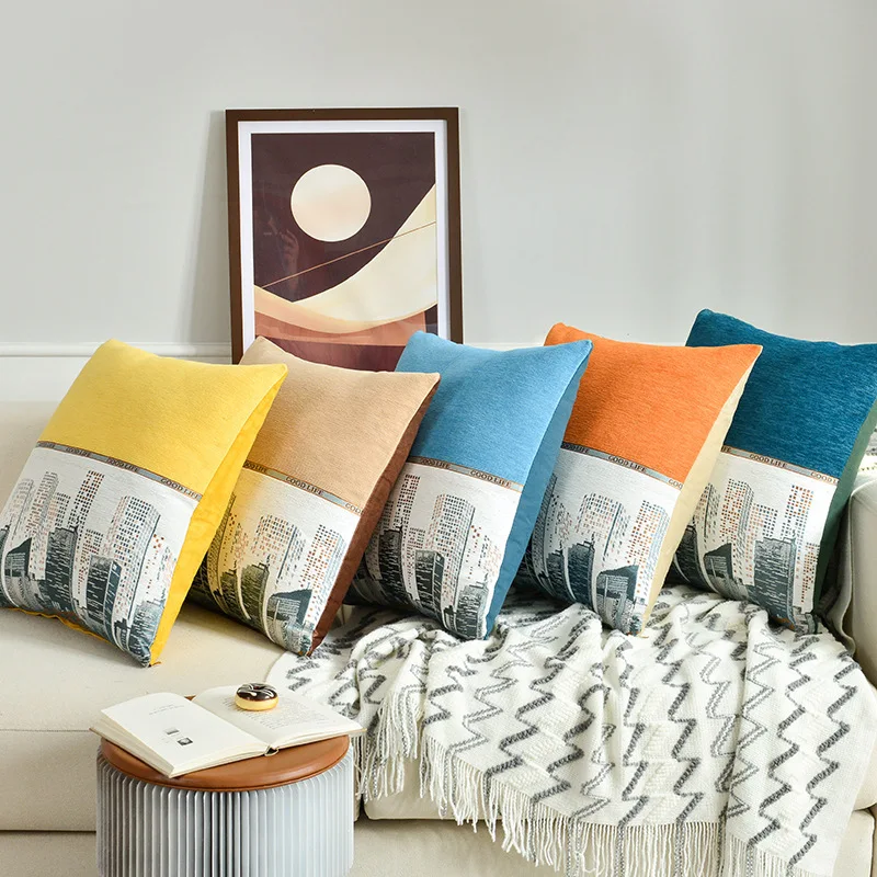 Bedside Backrest Stitching Pillow Cover Architectural Pattern Home Decoration Pillow Case Waist Soft Lumbar Throw Pillows 45cm
Bedside Backrest Stitching Pillow Cover Architectural Pattern Home Decoration Pillow Case Waist Soft Lumbar Throw Pillows 45cm