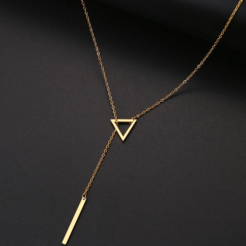 DOTIFI For Women Necklaces Innovation Double Pendant Long Chain Openwork Triangle and Baguette Stainless Steel Necklace
DOTIFI For Women Necklaces Innovation Double Pendant Long Chain Openwork Triangle and Baguette Stainless Steel Necklace