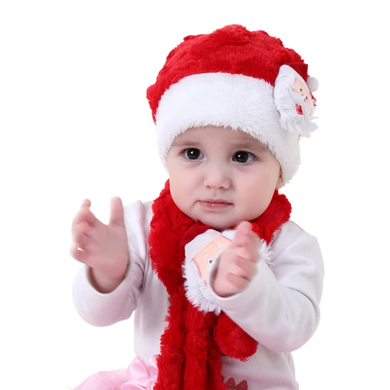 Infant Baby 2 Piece Beanie Hat and Scarf Set Cute Cartoon Santa Claus Embroidery Skull Cap Thick Fuzzy Plush Neck Warmer
Infant Baby 2 Piece Beanie Hat and Scarf Set Cute Cartoon Santa Claus Embroidery Skull Cap Thick Fuzzy Plush Neck Warmer