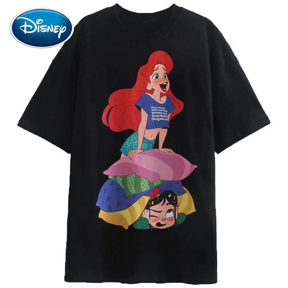 Disney T-Shirt Wreck-It Ralph The Little Mermaid Ariel Vanellope von Schweetz Cartoon Print Short Sleeve Women Female Tee Tops
Disney T-Shirt Wreck-It Ralph The Little Mermaid Ariel Vanellope von Schweetz Cartoon Print Short Sleeve Women Female Tee Tops