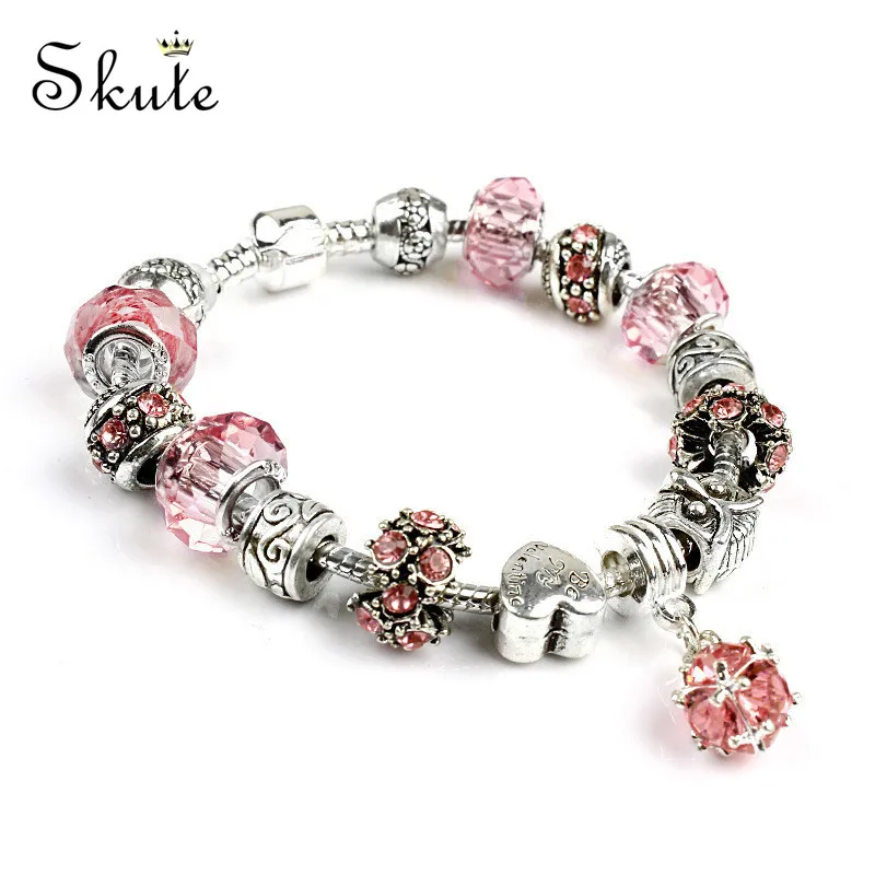 Skute Trendy Crown Heart Shape Pendant Murano Glass Crystal Charm Bracelets for Women DIY Beads Bracelets & Bangles Jewelry Gift
Skute Trendy Crown Heart Shape Pendant Murano Glass Crystal Charm Bracelets for Women DIY Beads Bracelets & Bangles Jewelry Gift