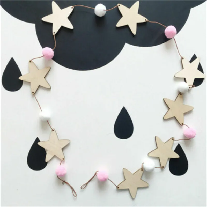 Garland Decorations Wood Star Hanging Retro Bedroom Design Chain Hanging Room Party Wedding Garden Garland Decoration 
Garland Decorations Wood Star Hanging Retro Bedroom Design Chain Hanging Room Party Wedding Garden Garland Decoration