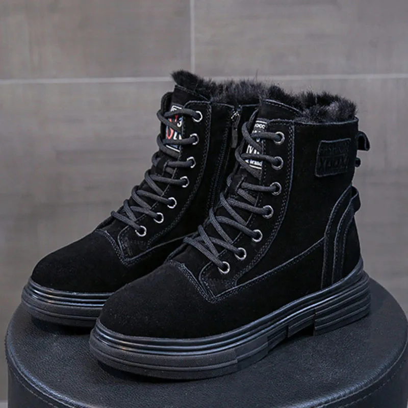 Snow boots women 2021 winter new plush thickened leather Martin boots thermal fur integrated cotton shoes women's leisure boots 
Snow boots women 2021 winter new plush thickened leather Martin boots thermal fur integrated cotton shoes women's leisure boots