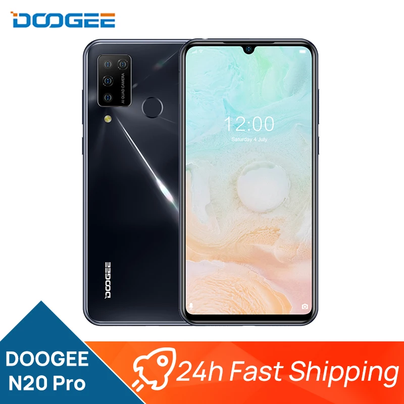 

New DOOGEE N20 Pro Quad Camera Helio P60 Octa Core Moblie 6GB RAM 128GB ROM Global Version 6.3" FHD+ Android 10 OS Smartphone