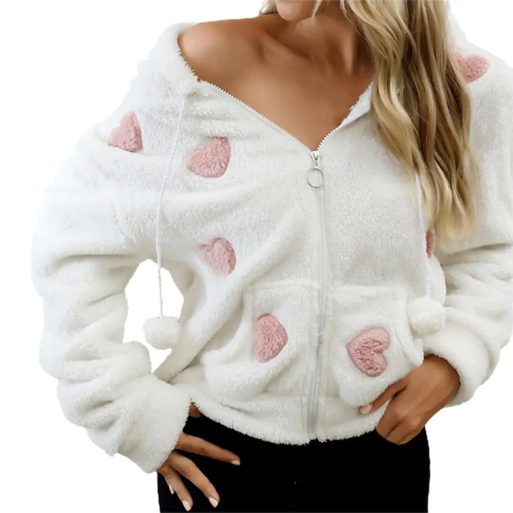 Autumn Winter Warm Coat Women Fashion Love Heart Pattern Long Sleeve Hooded Plush Pullover Hoodie Blouse Female Clothing
Autumn Winter Warm Coat Women Fashion Love Heart Pattern Long Sleeve Hooded Plush Pullover Hoodie Blouse Female Clothing