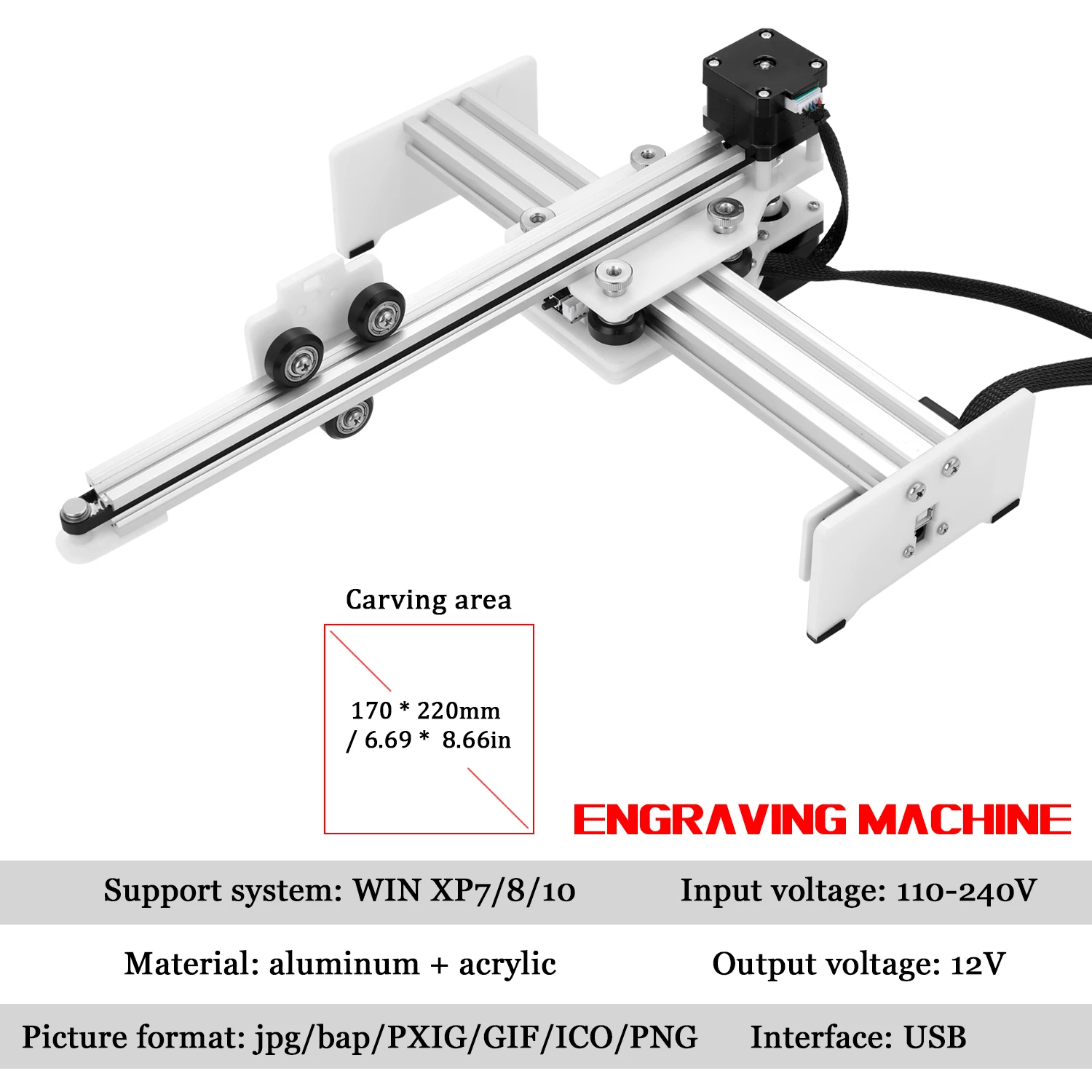 Engraving Machine Single Arm Desktop Engraver Portable DIY Engraving Carving Machine Mini Carver Cutting Machine CNC Router
Engraving Machine Single Arm Desktop Engraver Portable DIY Engraving Carving Machine Mini Carver Cutting Machine CNC Router