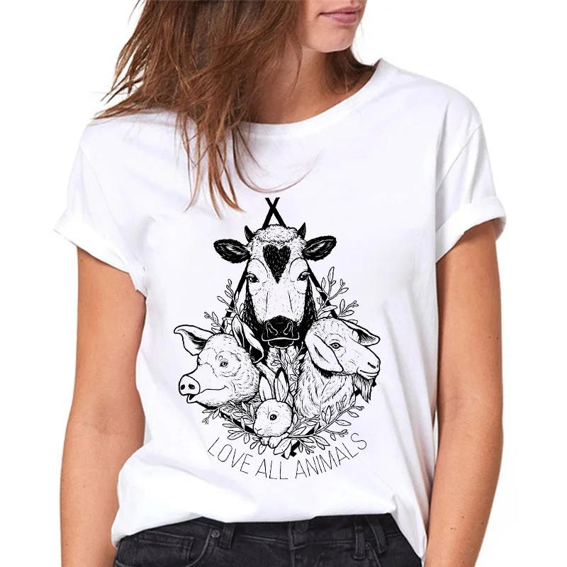 Women's T-shirt Summer Trend Cute Funny Pattern Vegetarian Animal 90s Short Sleeve Ladies Printed Women's Top T-shirt 
Women's T-shirt Summer Trend Cute Funny Pattern Vegetarian Animal 90s Short Sleeve Ladies Printed Women's Top T-shirt