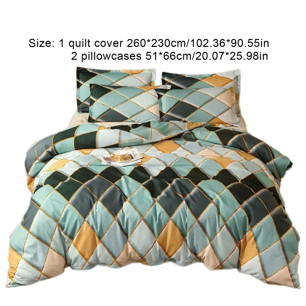 Quilt Cover Durable Gold Line Quilt Cover Geometric Diamond Color Grid Quilt Cover Household Bedding
Quilt Cover Durable Gold Line Quilt Cover Geometric Diamond Color Grid Quilt Cover Household Bedding