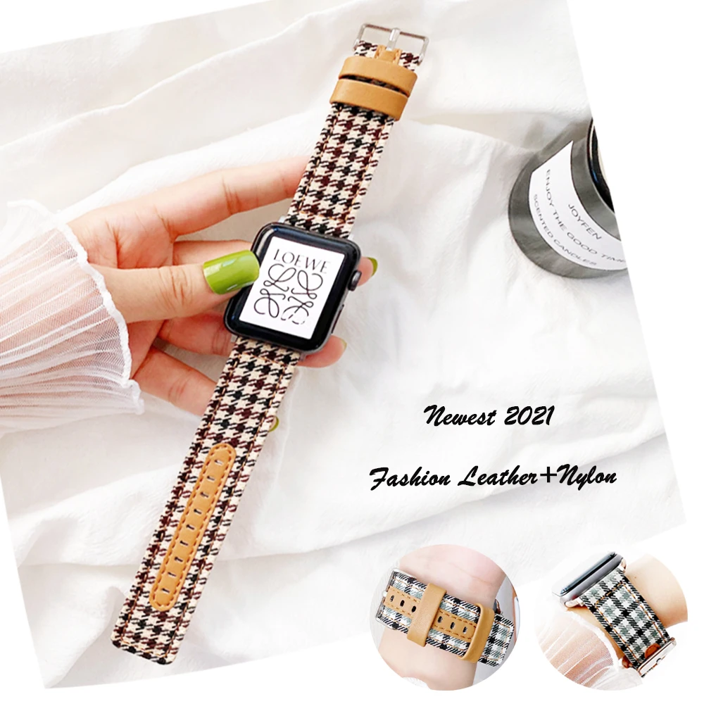 Correa Strap For Apple watch band 44mm 40mm 42mm 38mm wrist Sports watchband Leather+Nylon bracelet for iWatch series 3 4 5 6 se
Correa Strap For Apple watch band 44mm 40mm 42mm 38mm wrist Sports watchband Leather+Nylon bracelet for iWatch series 3 4 5 6 se