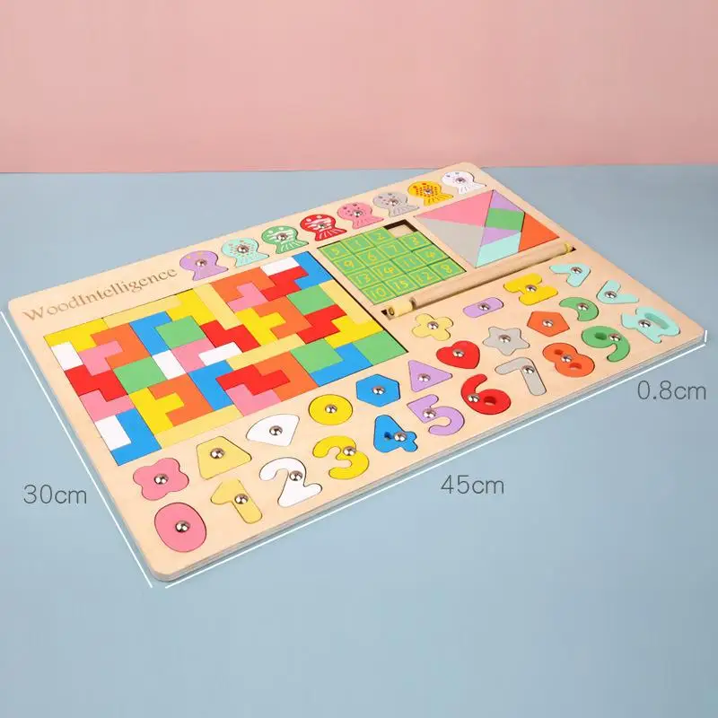 6 In 1 Multi-functional Magnetic Fishing Shape Puzzle Children's Montessori Education Digital Sliding-block Tetris Wooden Toys
6 In 1 Multi-functional Magnetic Fishing Shape Puzzle Children's Montessori Education Digital Sliding-block Tetris Wooden Toys
