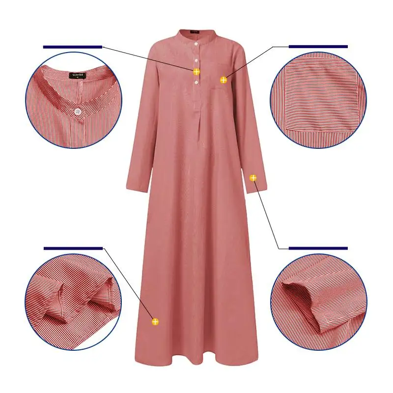 VONDA Vintage Print Shirt Dress Vintage Spring Stripe Sundress 2021 Casual Long Sleeve Maxi Dresses Vestidos Female Button Robe
VONDA Vintage Print Shirt Dress Vintage Spring Stripe Sundress 2021 Casual Long Sleeve Maxi Dresses Vestidos Female Button Robe