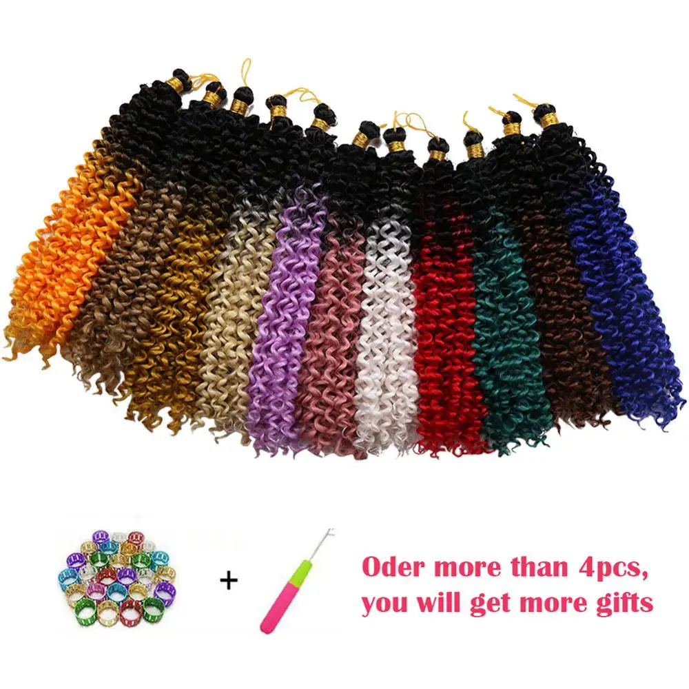 Synthetic Ombre Afro Freetress Water Wave Crochet Braiding Hair Extensions 14 Inch Pre-Loop Hair Bundles
Synthetic Ombre Afro Freetress Water Wave Crochet Braiding Hair Extensions 14 Inch Pre-Loop Hair Bundles