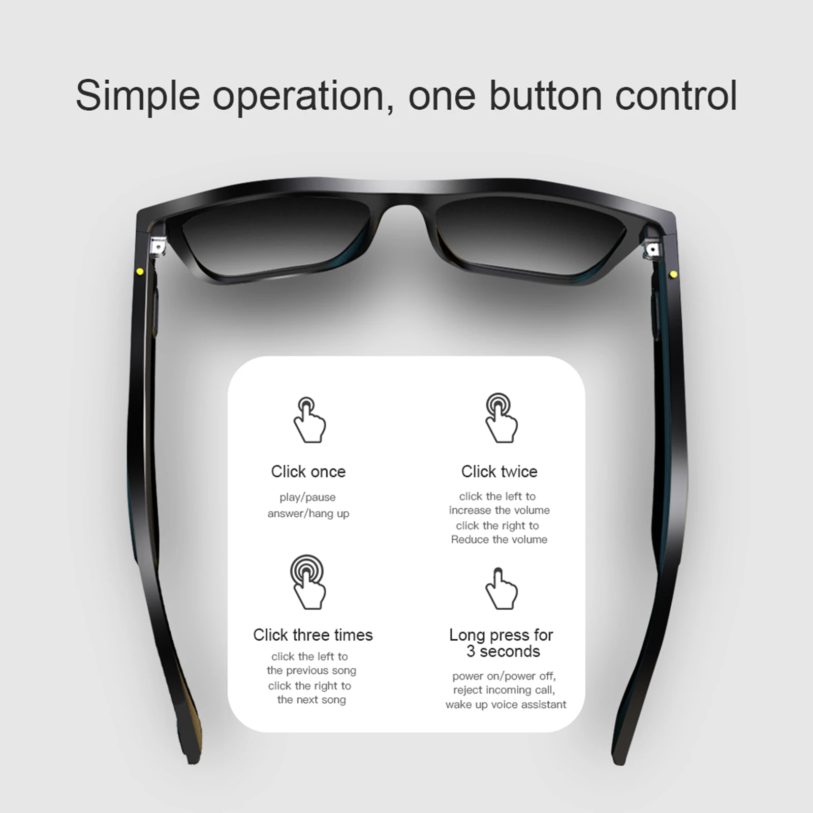E10 Smart Audio Sunglasses Wireless Bluetooth 5.0 Headset UV Protective Glasses Audio Eyewear Music Headsets Hands-free with Mic
E10 Smart Audio Sunglasses Wireless Bluetooth 5.0 Headset UV Protective Glasses Audio Eyewear Music Headsets Hands-free with Mic