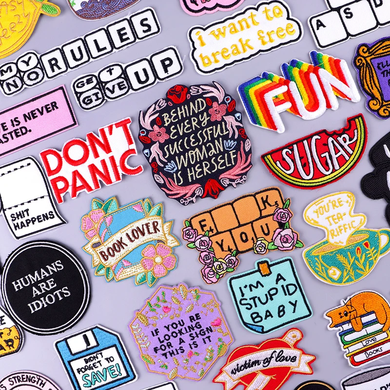 Cartoon Letters Stripes Embroideried Patches For Clothing DIY Iron On Patches On Clothes Skull Hippie Badges Custom Patches DIY
Cartoon Letters Stripes Embroideried Patches For Clothing DIY Iron On Patches On Clothes Skull Hippie Badges Custom Patches DIY