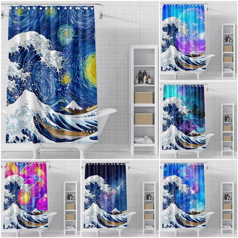 Bathroom Shower Curtain Wave Shower Curtain Bath Curtain Landscape Bathroom Curtain Waterproof for Bathroom Home Decor
Bathroom Shower Curtain Wave Shower Curtain Bath Curtain Landscape Bathroom Curtain Waterproof for Bathroom Home Decor
