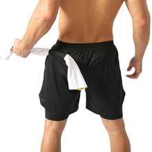 Мужские шорты для фитнеса 2 в 1 легкие леггинсы бега