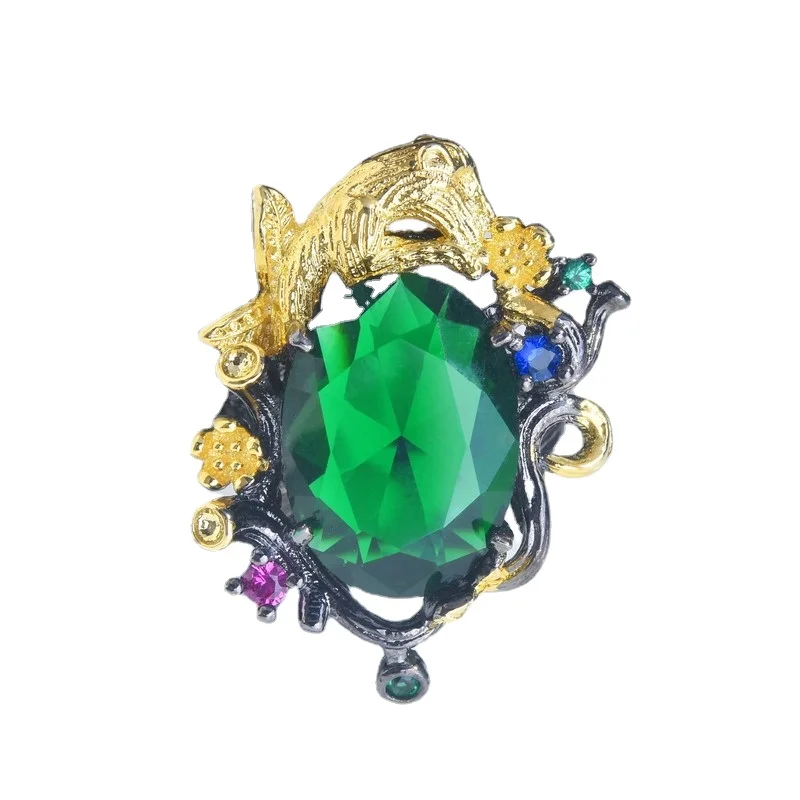 2023 Cute Woman Rings Korean Fashion Gothic Accessories Artificial Emerald Leopard Vintage Brushed Black Gold Two-Tone Open Ring
2023 Cute Woman Rings Korean Fashion Gothic Accessories Artificial Emerald Leopard Vintage Brushed Black Gold Two-Tone Open Ring