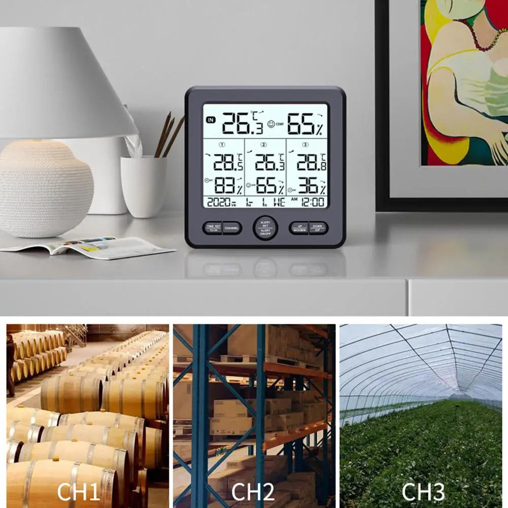 Wireless Digital Thermometer Hygrometer With 3 Remote Sensors LCD Humidity Temperature Meter With Min/Max Value And Alarm 2020
Wireless Digital Thermometer Hygrometer With 3 Remote Sensors LCD Humidity Temperature Meter With Min/Max Value And Alarm 2020