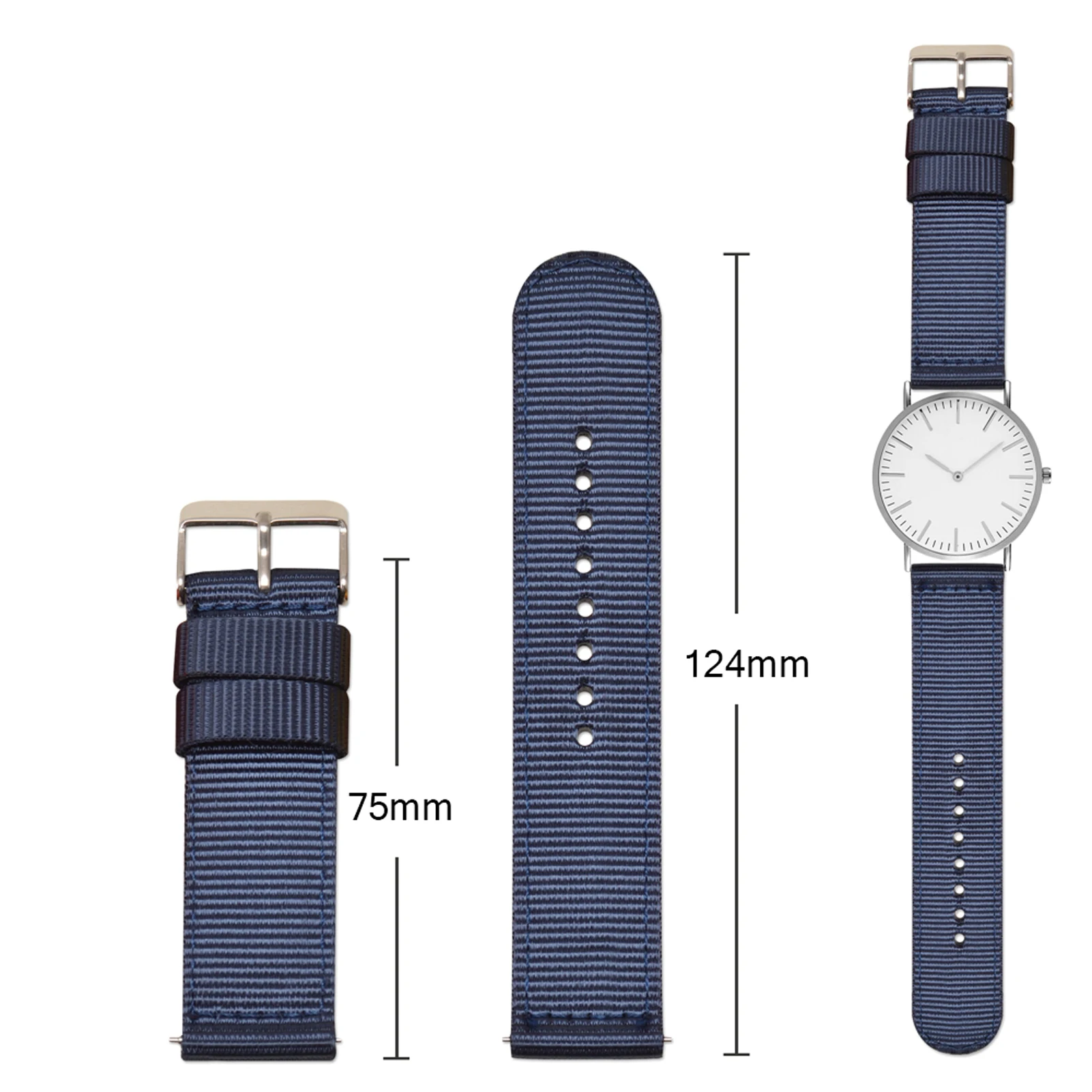 

1Pcs Nylon Watchband Watch Straps Replace Wrist Straps for Intelligent Watch Screwless Wristbands Stainless Steel Pin Clasp