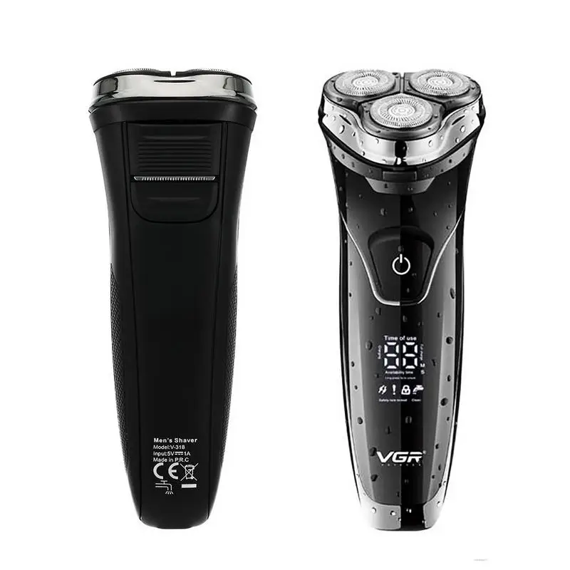 VGR V-318 Three-Head Floating Razor Household Electric Shaver Razor Full-Body Washable Digital Display USB Rechargeable Shaver 
VGR V-318 Three-Head Floating Razor Household Electric Shaver Razor Full-Body Washable Digital Display USB Rechargeable Shaver