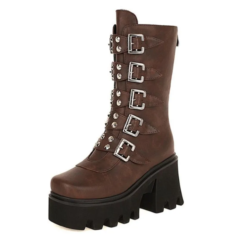 Women Platform Boots Autumn Fashion Solid Color Punk Casual Ladies High Heel Boots Winter Zipper Belt Buckle Wedge Female Boots
Women Platform Boots Autumn Fashion Solid Color Punk Casual Ladies High Heel Boots Winter Zipper Belt Buckle Wedge Female Boots