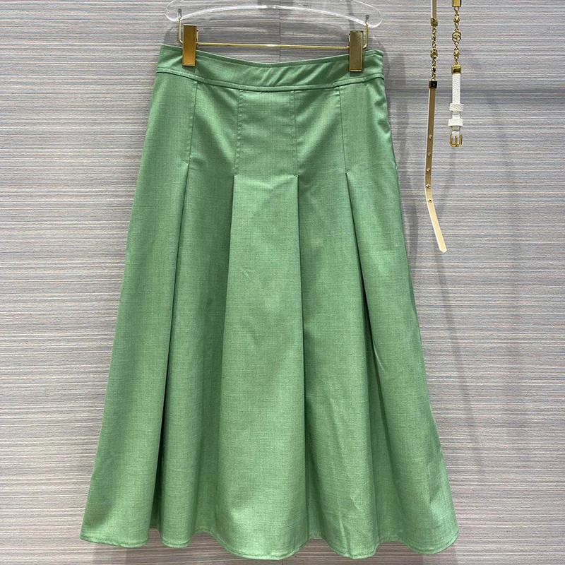 Summer Solid Skirt Women Vintage High Waist Skirt Solid Long Skirts New Fashion Casual Metallic Skirt Female 
Summer Solid Skirt Women Vintage High Waist Skirt Solid Long Skirts New Fashion Casual Metallic Skirt Female