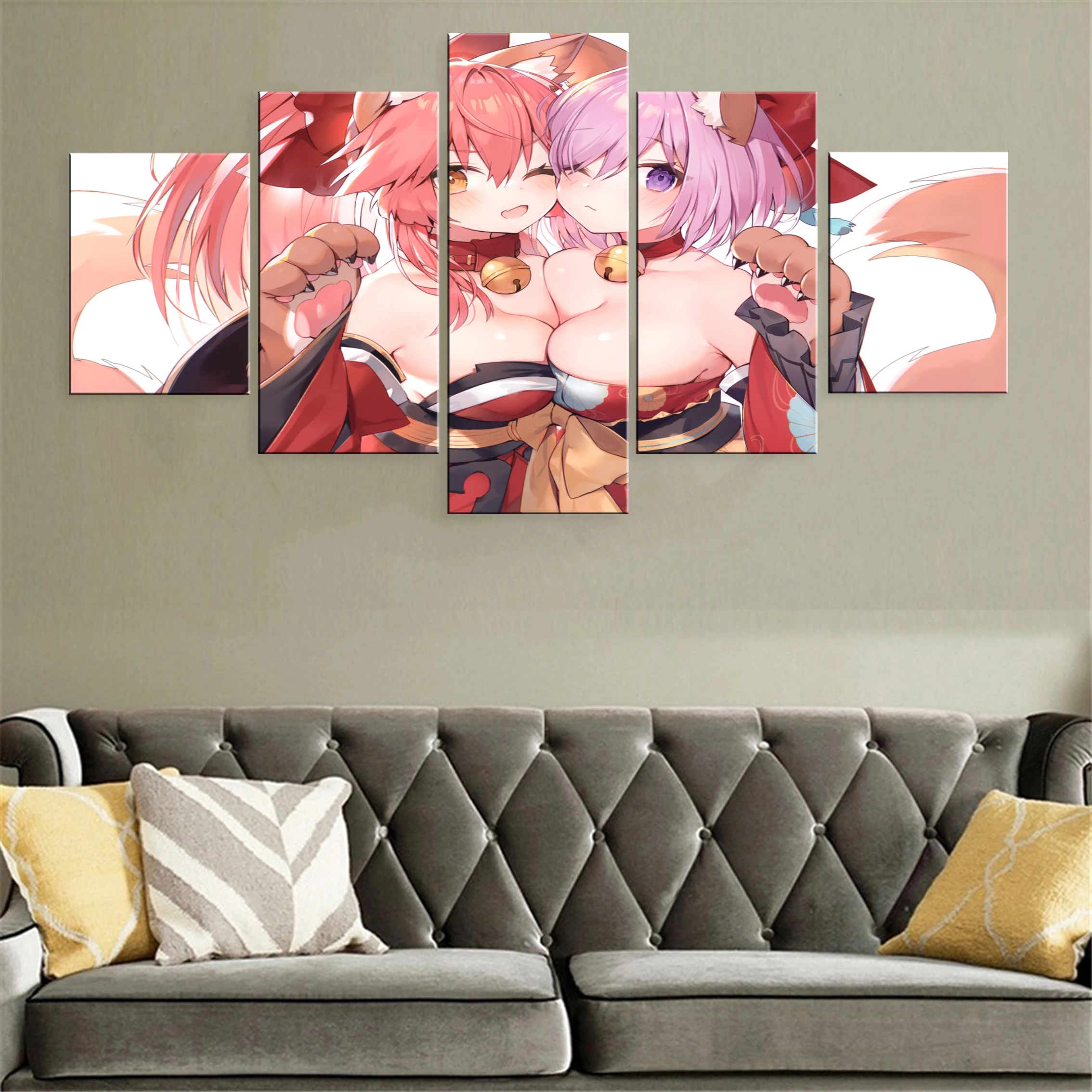 Anime Animal Ear Cute Girl 5 Piece Canvas Painting Poster Beauty Wall Artwork Decor Modern Modular Decoration Picture Printed 
Anime Animal Ear Cute Girl 5 Piece Canvas Painting Poster Beauty Wall Artwork Decor Modern Modular Decoration Picture Printed