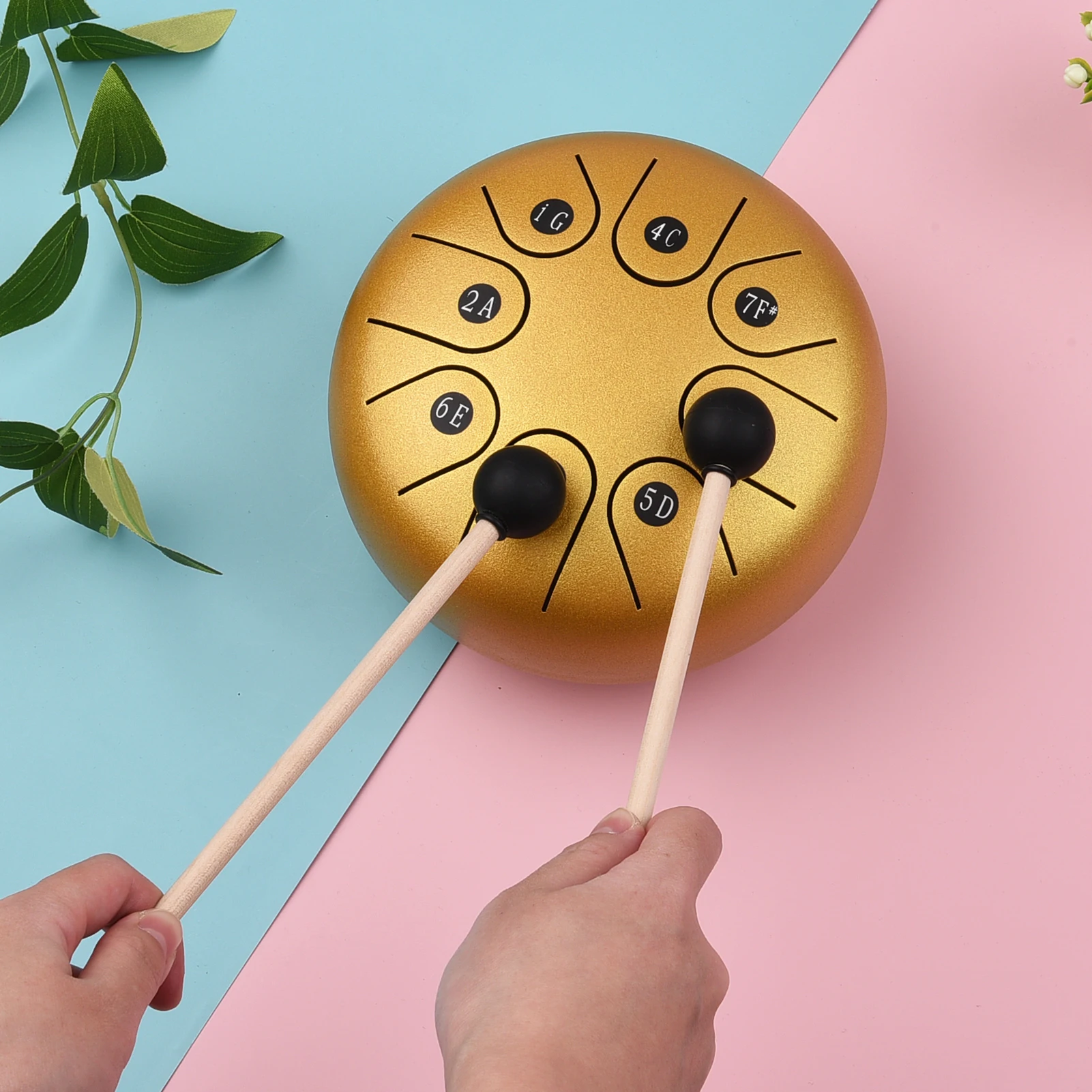6-inch Mini 8-Tone Steel Tongue Drum G Key Percussion Instrument Hand Pan Drum with Drum Mallets Carry Pouch Music Book
6-inch Mini 8-Tone Steel Tongue Drum G Key Percussion Instrument Hand Pan Drum with Drum Mallets Carry Pouch Music Book
