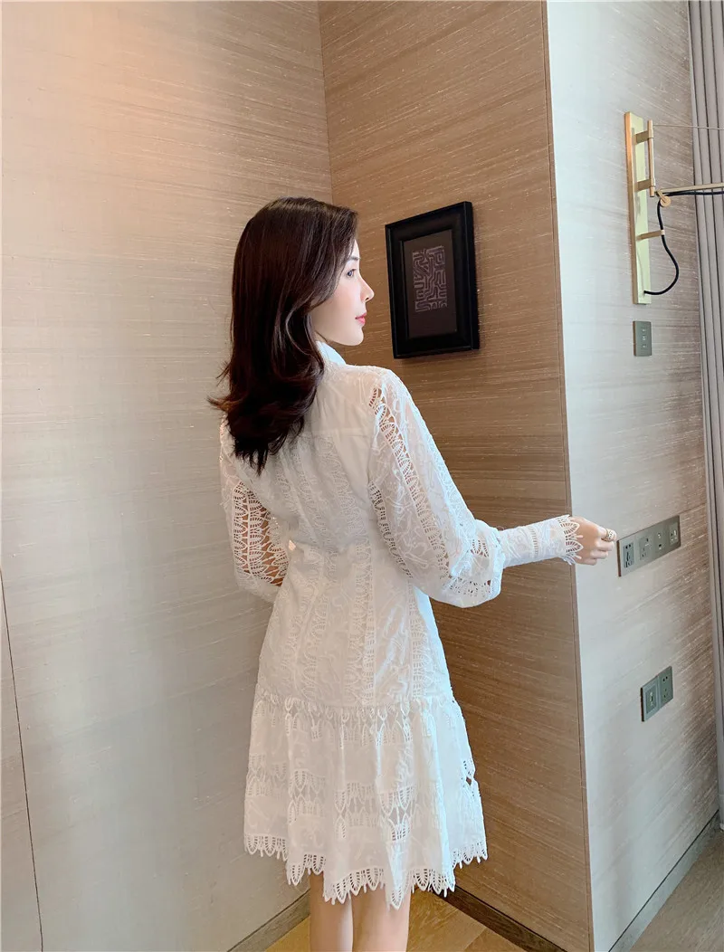 ZAWFL Vintage ruffle mini white lace cotton dress Elegant lantern sleeve hollow out highstreet short dress Autumn chic dresses
ZAWFL Vintage ruffle mini white lace cotton dress Elegant lantern sleeve hollow out highstreet short dress Autumn chic dresses