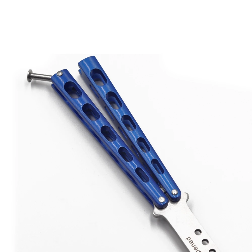 Тренировочный нож-бабочка Balisong учебный инструмент складной не островатый синего