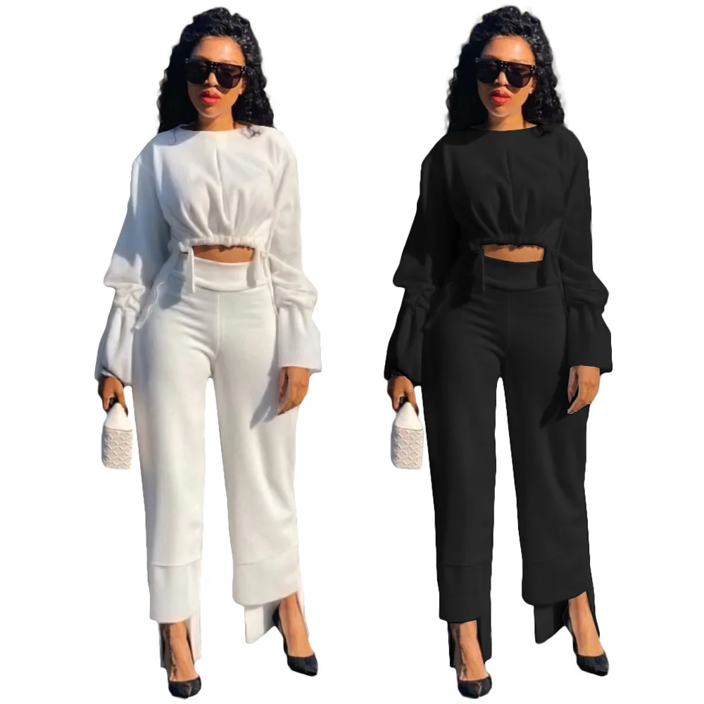 Women's two-piece suit fashion sleeve pleated irregular trouser leg milk silk ground Wool Pants casual women Suit
Women's two-piece suit fashion sleeve pleated irregular trouser leg milk silk ground Wool Pants casual women Suit