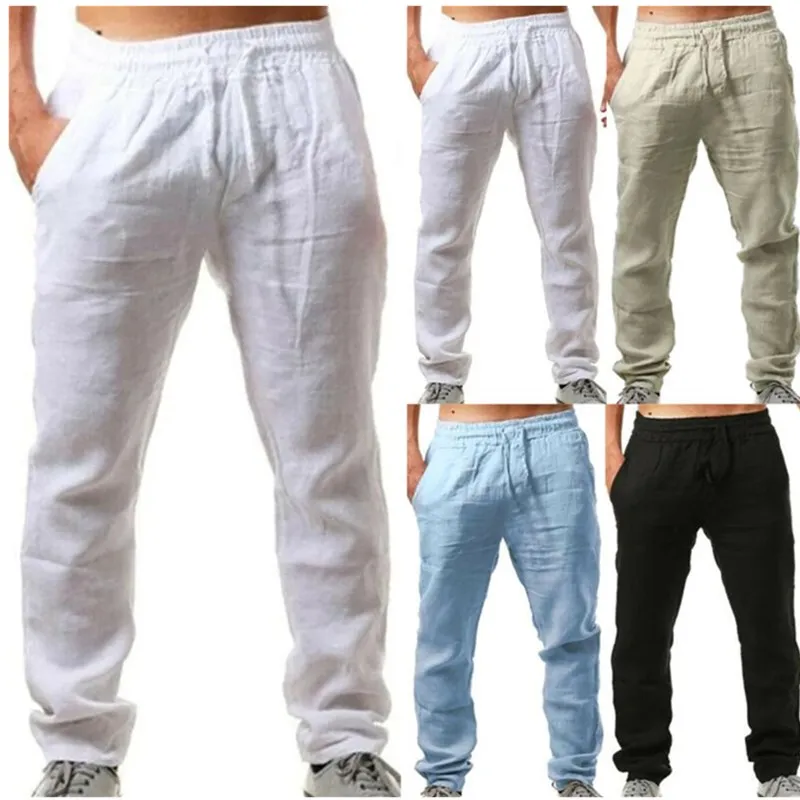Men's pure color Cotton Casual PantsSummer Breathable Solid Loose Color Linen Trousers Casual Streetwear Elastic Waist long Pant
Men's pure color Cotton Casual PantsSummer Breathable Solid Loose Color Linen Trousers Casual Streetwear Elastic Waist long Pant