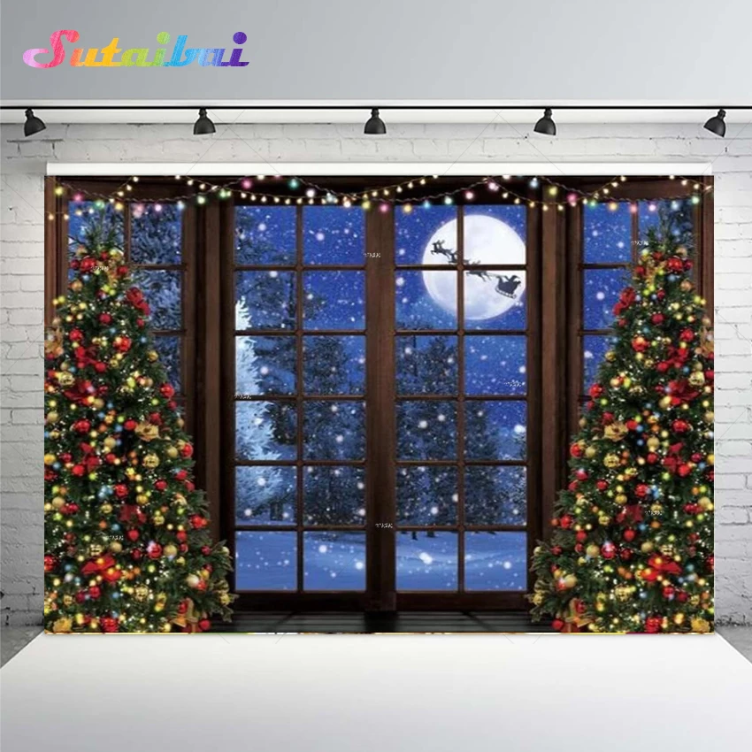 Christmas Night Party Background French Window Forest Glitter Lights Winter Snow New Year Christmas Decorations Photo Backdrop
Christmas Night Party Background French Window Forest Glitter Lights Winter Snow New Year Christmas Decorations Photo Backdrop