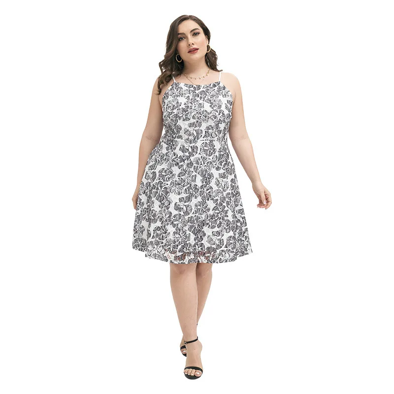 Spaghetti Strap Hollow Out Summer Lace Dress XL To 4XL Oversized Dresses for Women Sleeveless Mini Elegant High Waist Lace Dress
Spaghetti Strap Hollow Out Summer Lace Dress XL To 4XL Oversized Dresses for Women Sleeveless Mini Elegant High Waist Lace Dress