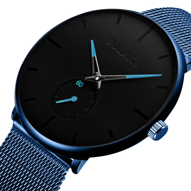 Ultra Thin Blue Business Watches 2020 Mens Minimalist Stainless Steel Mesh Belt Analog Quartz Wrist Watch Relogio Masculino
Ultra Thin Blue Business Watches 2020 Mens Minimalist Stainless Steel Mesh Belt Analog Quartz Wrist Watch Relogio Masculino