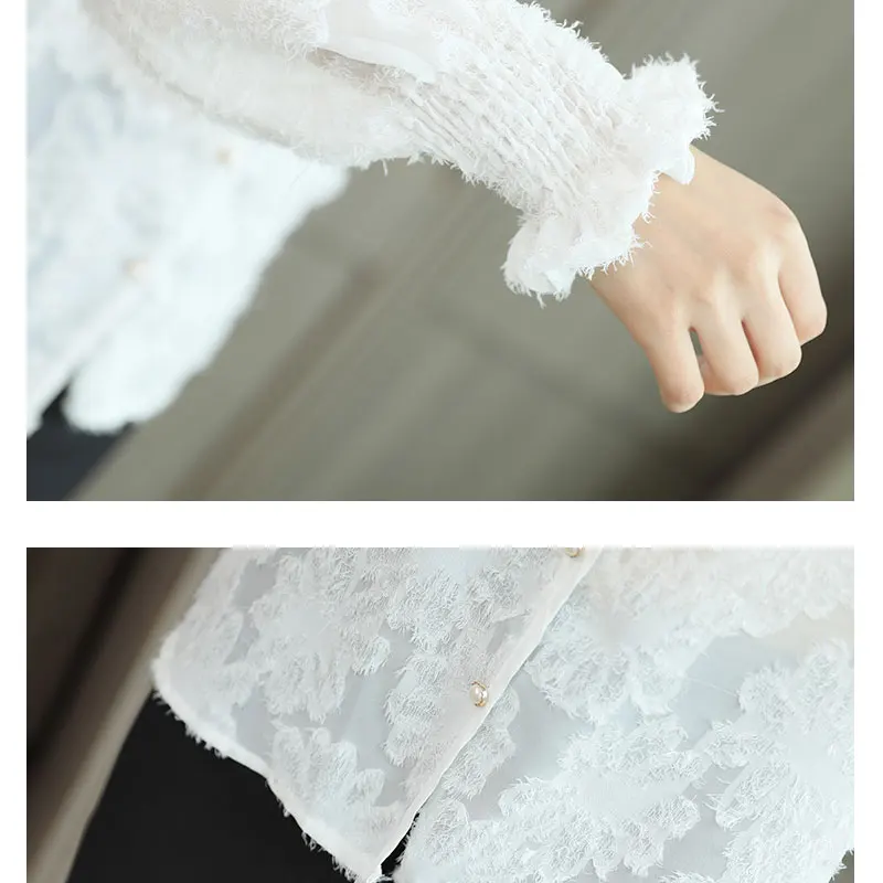 Vogue Sexy Feather Lace Chiffon Blouses Women V-Neck Long Sleeve Ladies Fashion Loose Solid Work Shirts Female 2020 Summer
Vogue Sexy Feather Lace Chiffon Blouses Women V-Neck Long Sleeve Ladies Fashion Loose Solid Work Shirts Female 2020 Summer