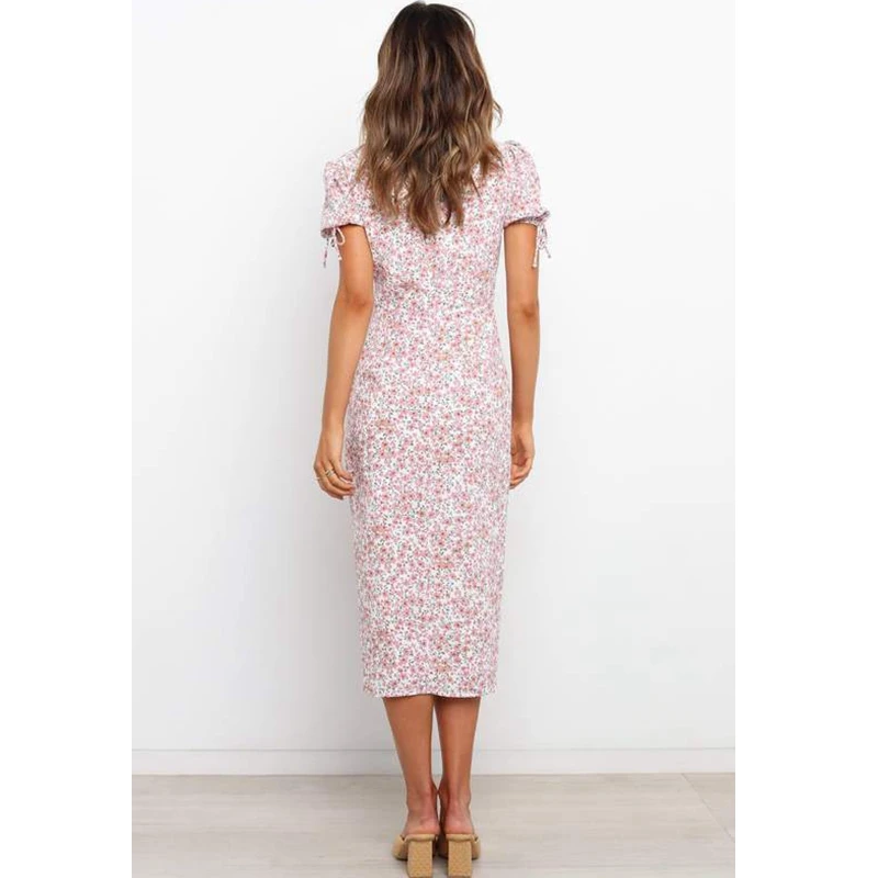 WEPBEL Dress Women's Casual Floral Print Slim Dress Summer Fashion Short Sleeve V-neck High Waist Slit Dress
WEPBEL Dress Women's Casual Floral Print Slim Dress Summer Fashion Short Sleeve V-neck High Waist Slit Dress