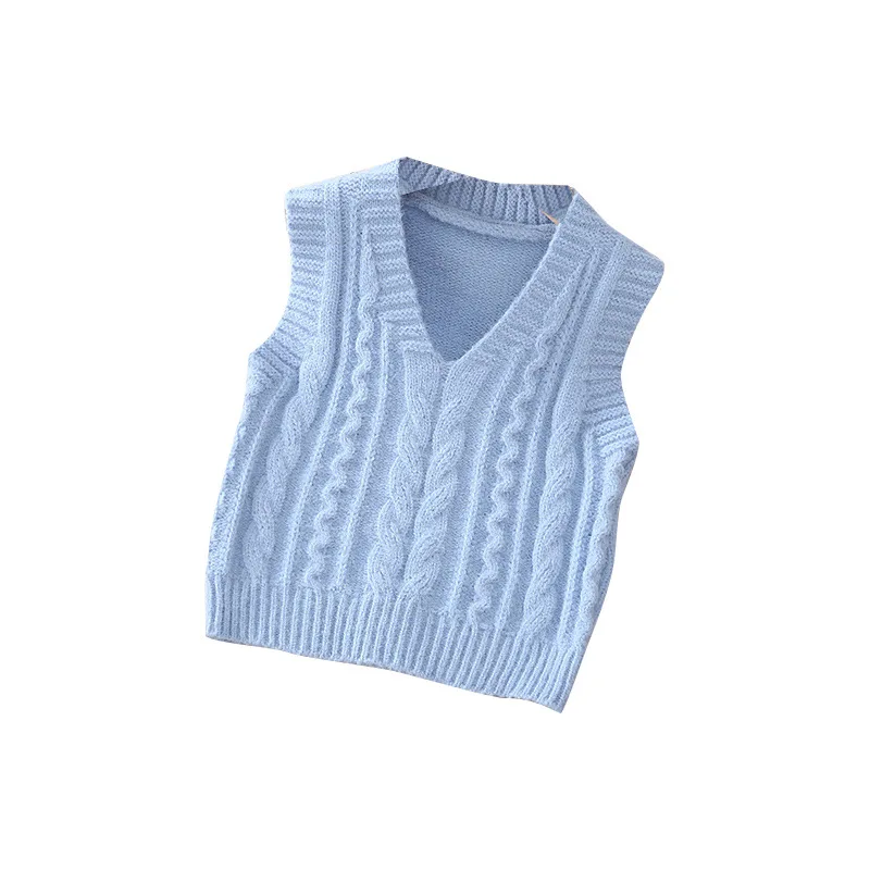 Вязаный шерстяной жилет без рукавов, с V-образным вырезом
Вязаный шерстяной жилет без рукавов, с V-образным вырезом