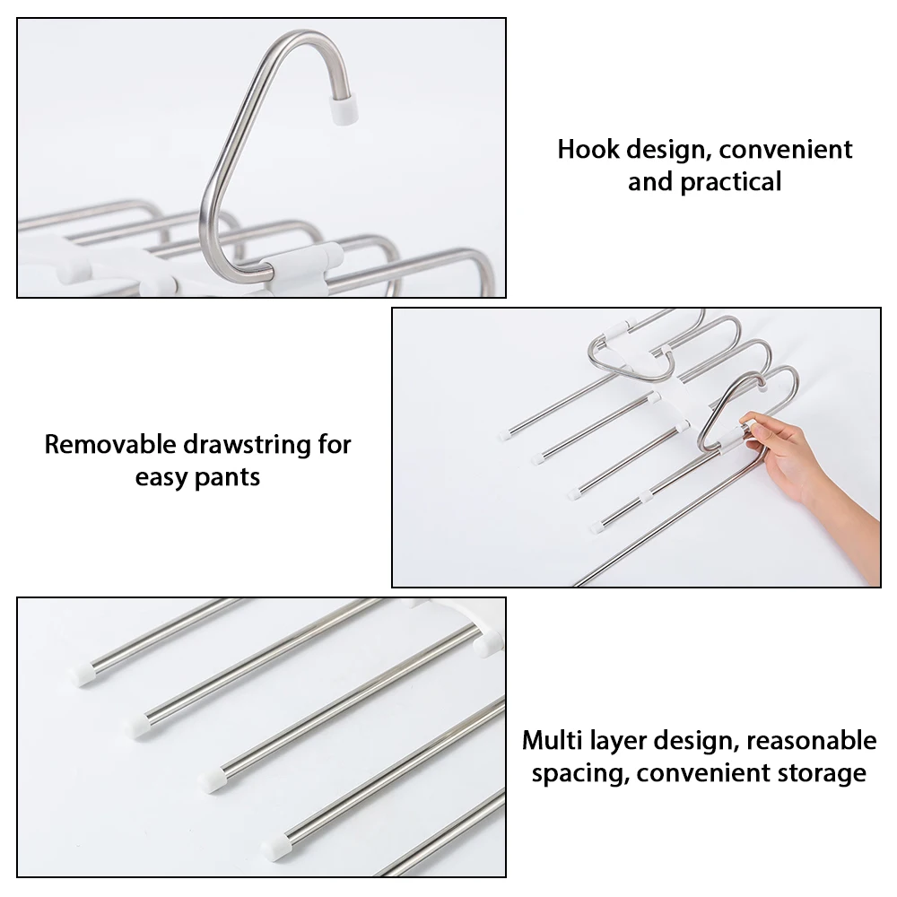 5 in 1 Pant Rack Multifunction Shelves Stainless Steel Multi-functional Wardrobe Magic Trouser Hanger Coat Storage Organization
5 in 1 Pant Rack Multifunction Shelves Stainless Steel Multi-functional Wardrobe Magic Trouser Hanger Coat Storage Organization