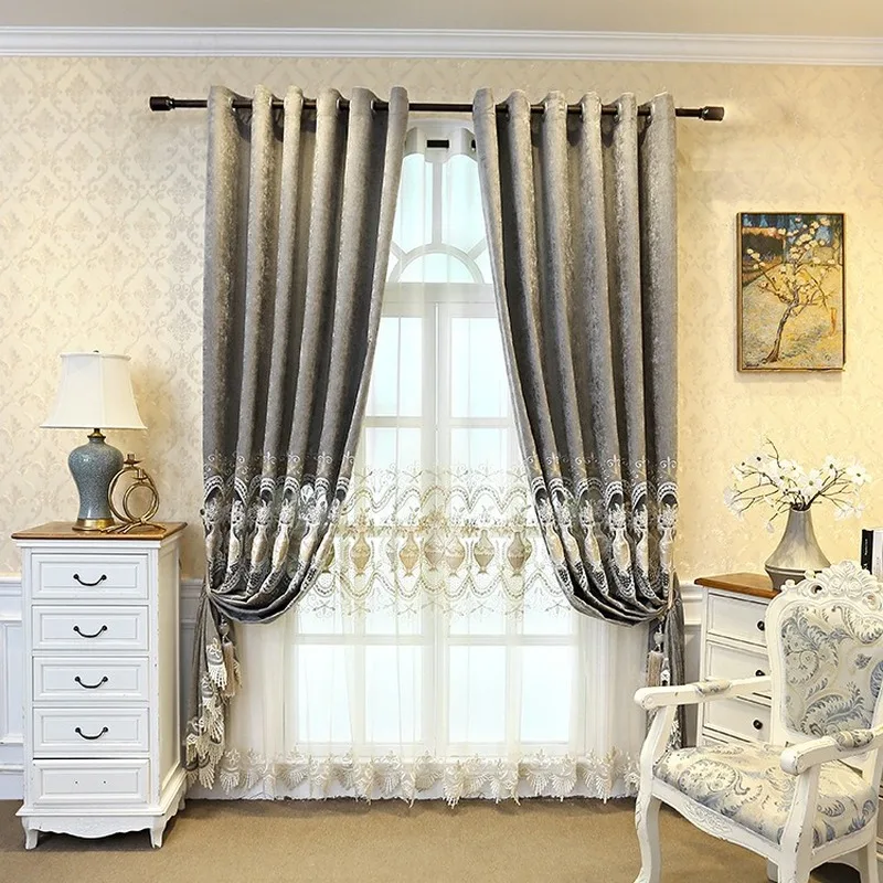 New Chenille Embroidered Curtains European Style for Living Room Bedroom High-end Blackout Curtain Tulle Valance Custom
New Chenille Embroidered Curtains European Style for Living Room Bedroom High-end Blackout Curtain Tulle Valance Custom