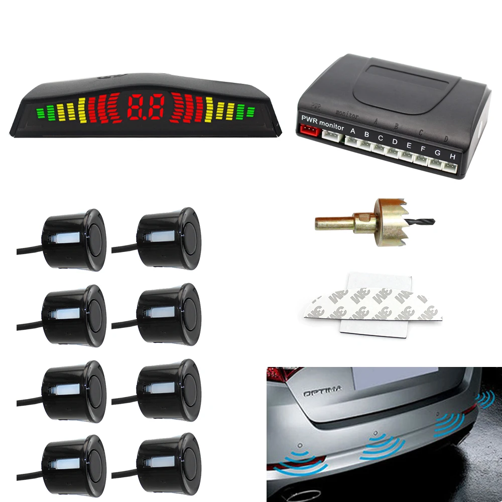 Front Rear 8 Probes 22 MM Size Auto Reverse Backup Radar Ultrasonic LED Car Parking Sensor System
Front Rear 8 Probes 22 MM Size Auto Reverse Backup Radar Ultrasonic LED Car Parking Sensor System