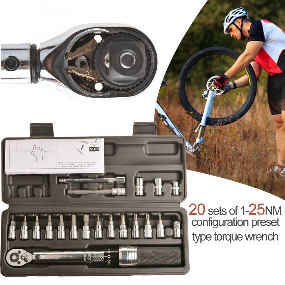 Car Repair Tools 20Pcs Torque Wrench 1/4 1-25Nm Preset Torque Wrench Bicycle Tool Kits Bike Repair Spanner Torque Wrench Latest
Car Repair Tools 20Pcs Torque Wrench 1/4 1-25Nm Preset Torque Wrench Bicycle Tool Kits Bike Repair Spanner Torque Wrench Latest