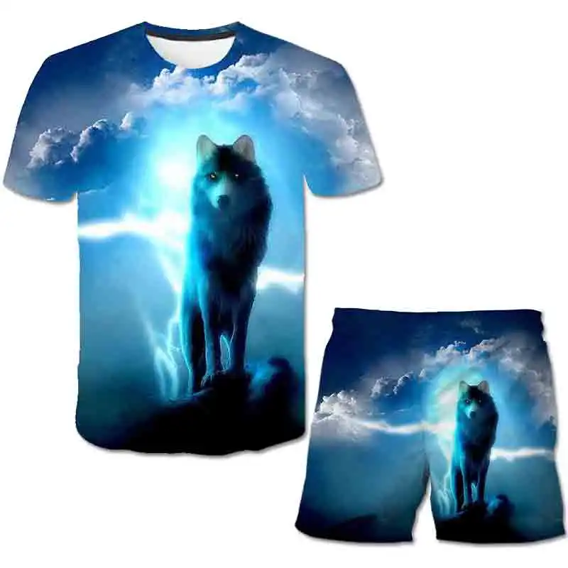 Summer Kids T-Shirt Short Sleeve Set 3D-Printed Wolf Pattern Short Sleeve Casual Fashion Set for Boys and Girls
Summer Kids T-Shirt Short Sleeve Set 3D-Printed Wolf Pattern Short Sleeve Casual Fashion Set for Boys and Girls