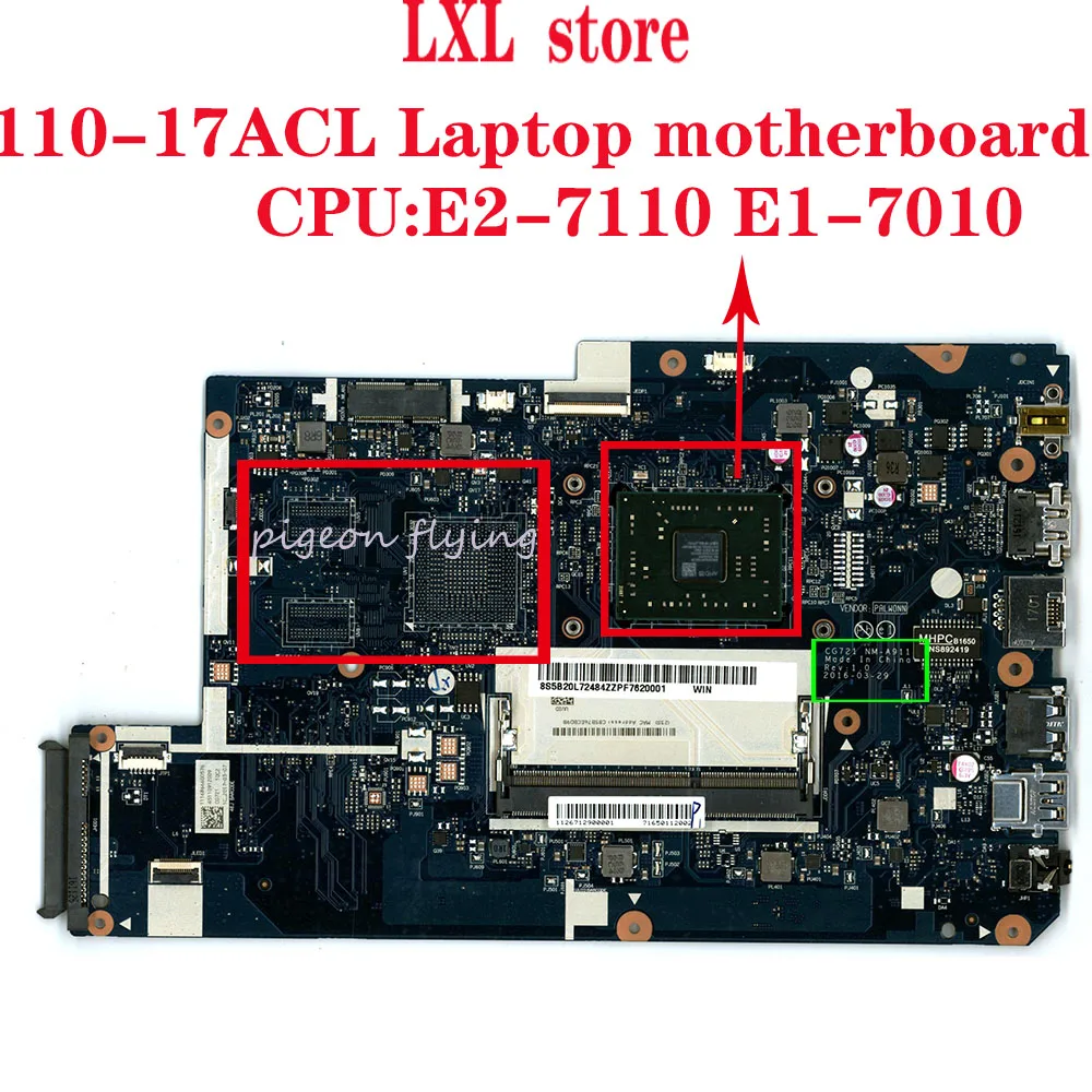 CG721 NM A911 110 17 ACL материнская плата для ноутбука lenovo ideapad UMA CPU:AMD E1/E2 DDR3 FRU 5B20L72478 5B20L72487